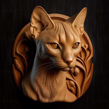 3D model Chausie cat (STL)